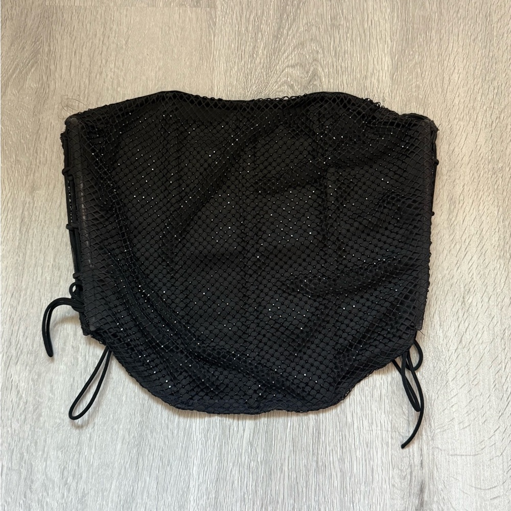 Windsor Black Mesh Crop Top